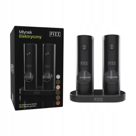 MŁYNEK ELEKTRYCZNY DO PIEPRZU I SOLI FIZZ DO PRZYPRAW ZESTAW