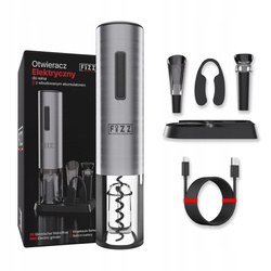 ELEKTRYCZNY KORKOCIĄG OTWIERACZ DO WINA FIZZ ZESTAW 4w1