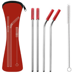 FIZZ Słomki metalowe tęczowe