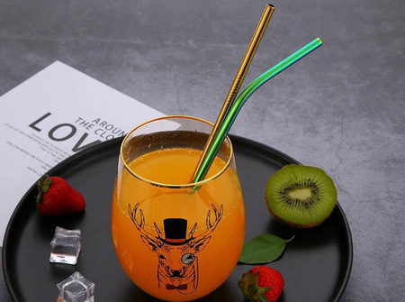 FIZZ Słomki metalowe tęczowe