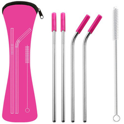 FIZZ Słomki metalowe tęczowe